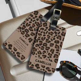 Moderne Leopard-Haut Dark Brown Gepäckanhänger