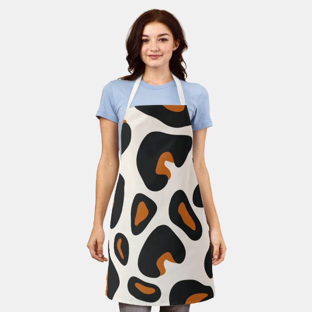 Moderne Leopard Print Schürze - Chic Kitchen Style (Getragen)