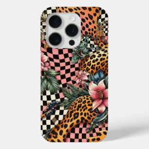Moderne Leopard- und tropische Blumen-Handyhülle - Case-Mate iPhone Hülle