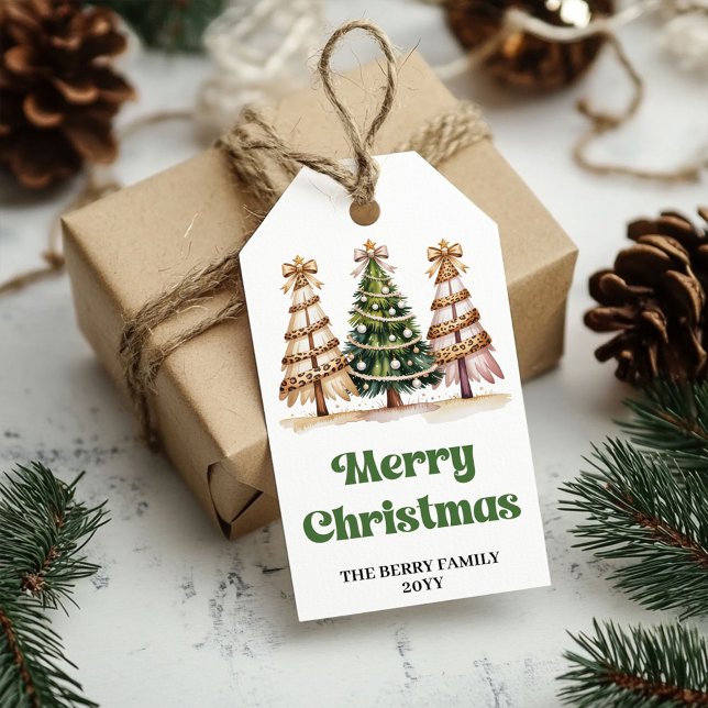 Moderne Leopard-Weihnachtsgeschenke mit personalis Geschenkanhänger (Modern leopard Christmas personalized name gift tags)