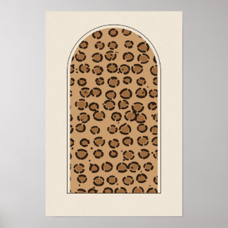 Moderne Leopardenflecken-Bogen Glam-Schlafzimmerpo Poster