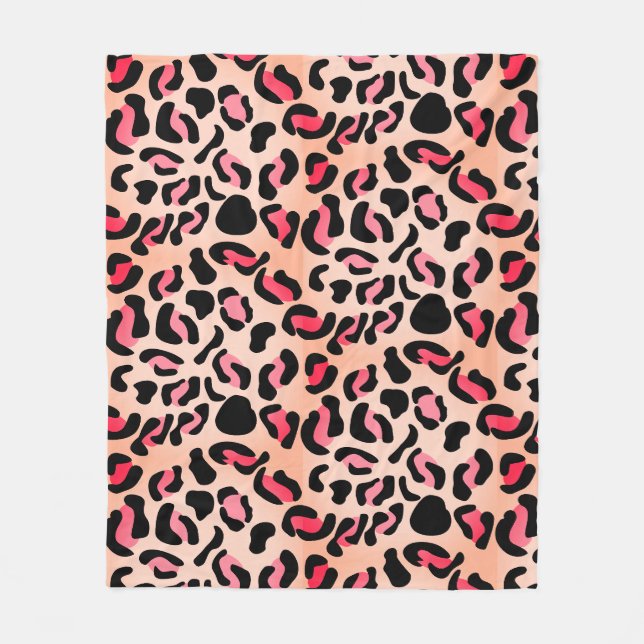 Moderne Leopardenmuster-Tierprint Fleecedecke (Vorderseite)