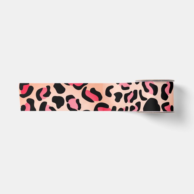 Moderne Leopardenmuster-Tierprint Satinband (Vorderseite)