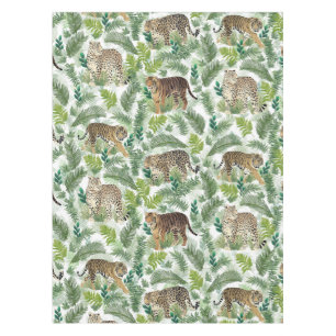 Moderne Leopards Tigers Jungle Pflanze Tischdecke