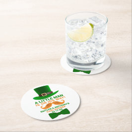 Moderne Leprechaun St. Patrick's Day Kinderdusche Runder Pappuntersetzer