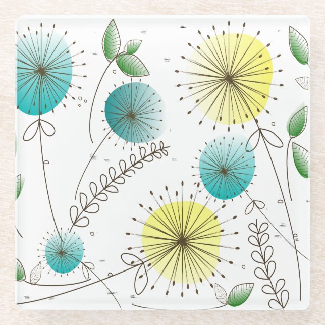 Moderne Leuchte aus der Mitte des Jahrhunderts Bla Glasuntersetzer (Vorderseite)