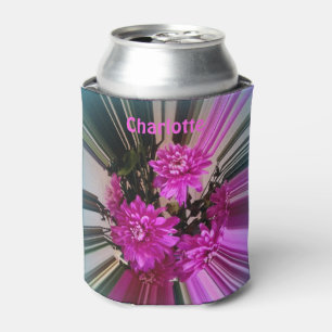 Moderne leuchtend rosa Blumen Florale Personalisie Dosenkühler