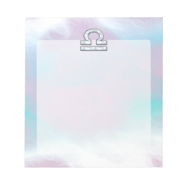 Moderne Libra Zodiac-Gebärmutter im Perlenstil Notizblock (Vorderseite)