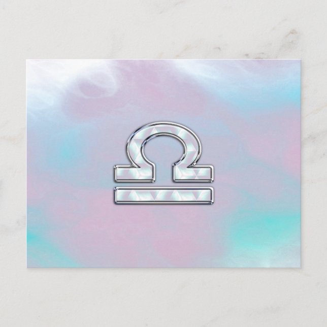 Moderne Libra Zodiac-Gebärmutter im Perlenstil Postkarte (Vorderseite)