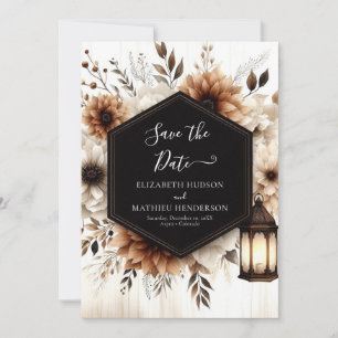Moderne Lichter Rustikale Hochzeit Save The Date