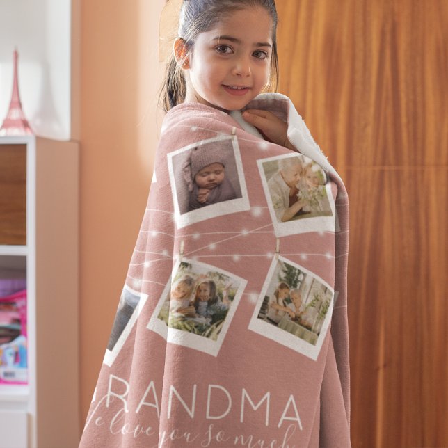 Moderne Lichterketten-Foto-Collage-Fleece-Decke Fleecedecke (Von Creator hochgeladen)