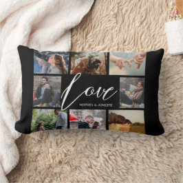 Moderne Liebe 8 Foto Collage Valentine Black Lendenkissen