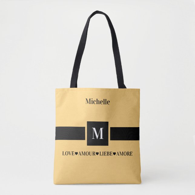 Moderne Liebe Amour Liebe Amore Name und Initiale  (Vorderseite)