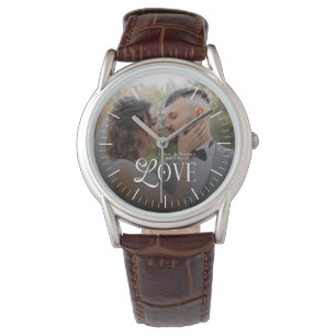 Moderne Liebe Benutzerdefiniertes Hochzeitsfoto Pa Armbanduhr