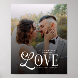 Moderne Liebe Benutzerdefiniertes Hochzeitsfoto Pa Poster