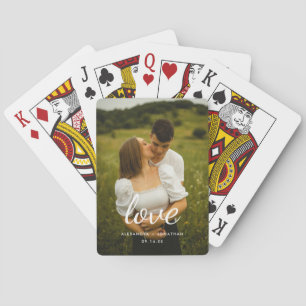 Moderne "Liebe" Benutzerdefiniertes Paar-Foto & Na Spielkarten