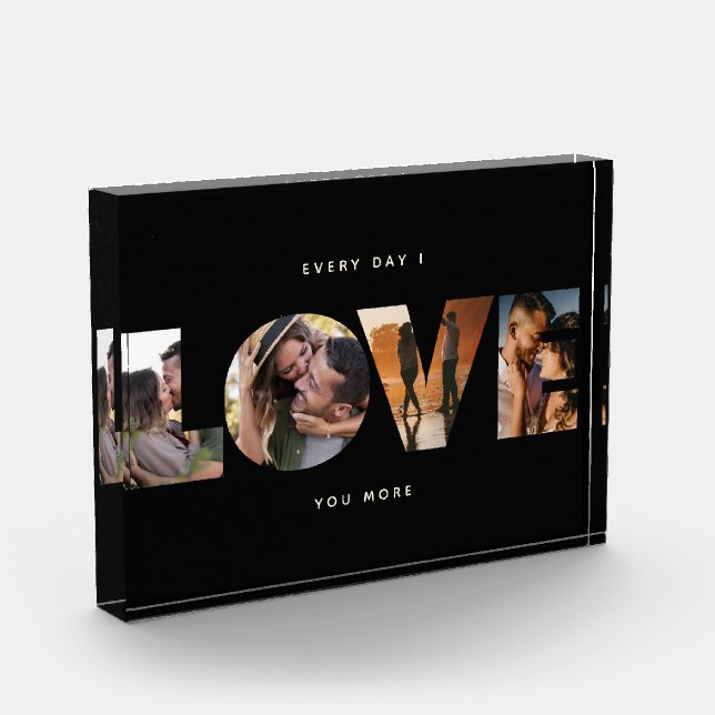 Moderne LIEBE Collage Cutout Romantische Valentine Fotoblock (Links)