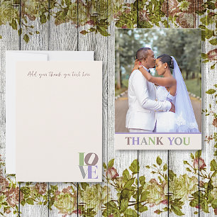 Moderne Liebe Custom Wedding Danke Note Card Mitteilungskarte