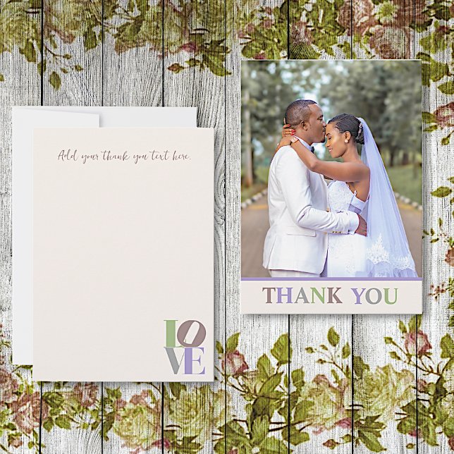 Moderne Liebe Custom Wedding Danke Note Card Mitteilungskarte (Von Creator hochgeladen)
