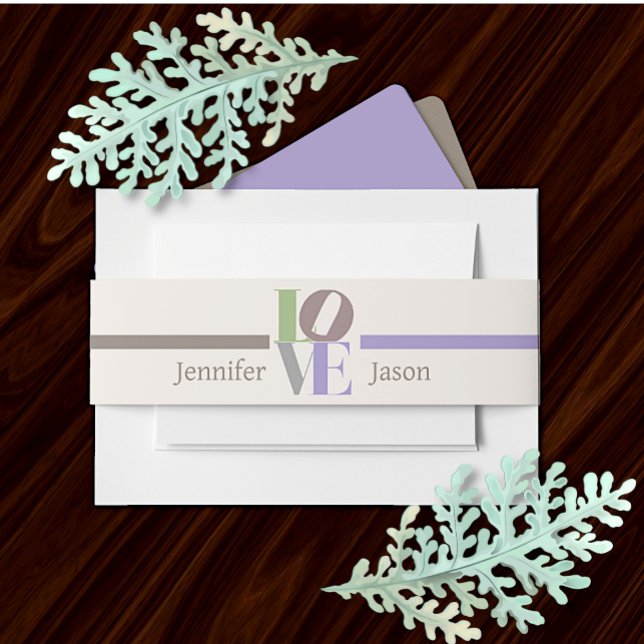 Moderne Liebe Custom Wedding Einladungsbanderole (Von Creator hochgeladen)