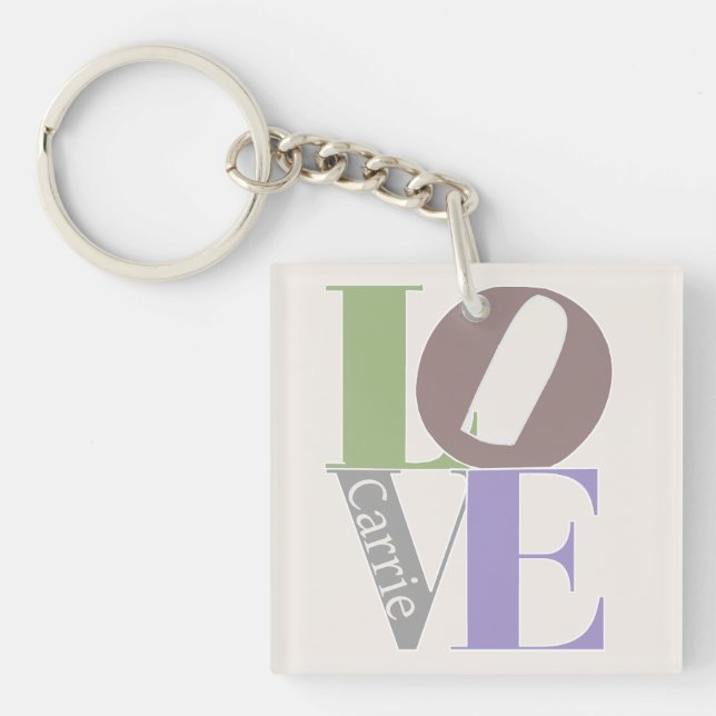 Moderne Liebe Custom Wedding Gefallen Schlüsselanhänger (Vorderseite)
