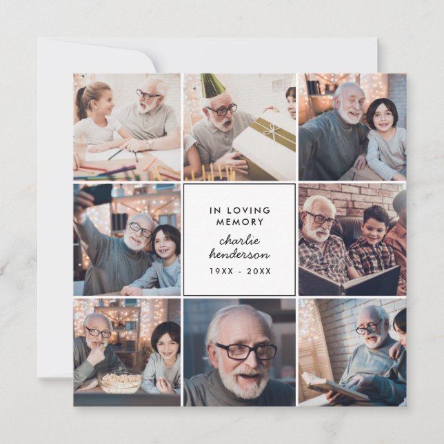 Moderne Liebe & Dank 20-Foto-Beerdigung/Bereavemen Dankeskarte (Vorderseite)