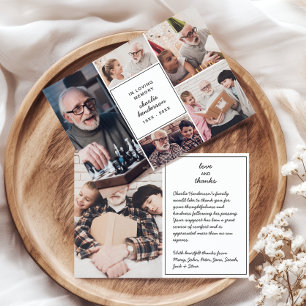 Moderne Liebe & Dank 6-Foto-Beerdigung/Bereavement Dankeskarte