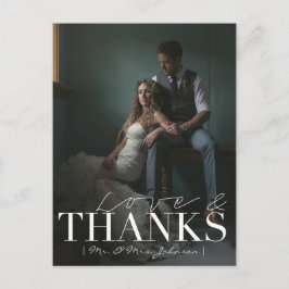 Moderne Liebe & Dank | Hochzeit Danke Foto Postkarte