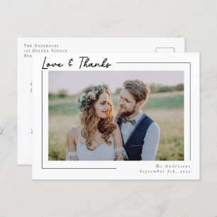 Moderne Liebe & Danke Foto Wedding Vielen Dank Postkarte