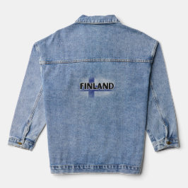 Moderne Liebe Finnland Flaggen Helsinki Souvenir Jeansjacke
