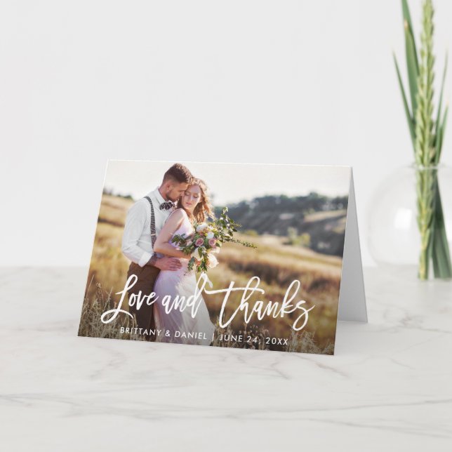 Moderne Liebe für Pinselskripte | Hochzeitsfalte Karte (Vorderseite)