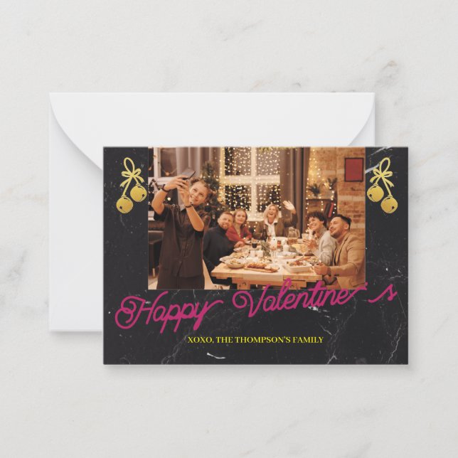 Moderne Liebe Gruß Valentinstag Fotokarte Mitteilungskarte (Vorderseite)