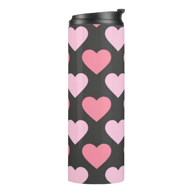 Moderne Liebe Herzmuster Thermosbecher (Nach links gedreht)