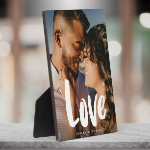 Moderne Liebe Hochzeit einer einfachen Kalligrafie Fotoplatte