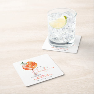 Moderne Liebe im ersten Spritz-Brautparty Rechteckiger Pappuntersetzer