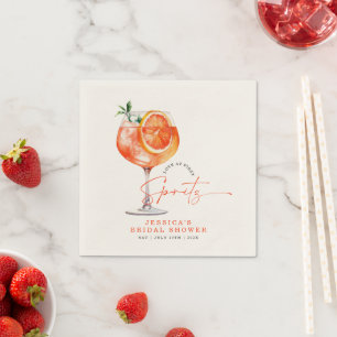 Moderne Liebe im ersten Spritz-Brautparty Serviette