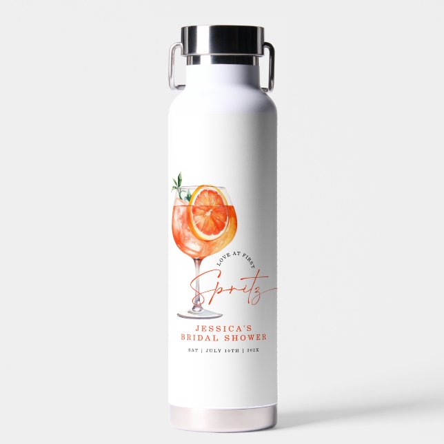 Moderne Liebe im ersten Spritz-Brautparty Trinkflasche (Vorne)