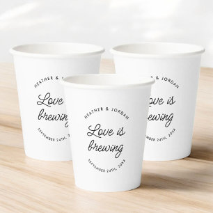Moderne Liebe ist das Brechen von Hochzeitskaffee Pappbecher