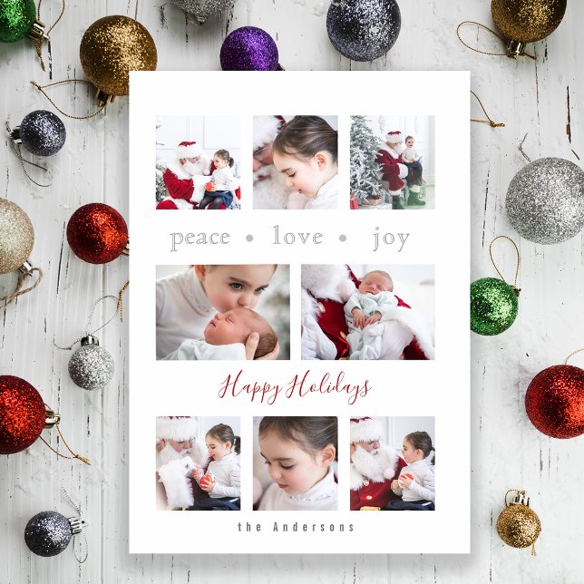 Moderne Liebe Joy Peace Multi-Foto Dreifach Gefaltete Karte (Von Creator hochgeladen)