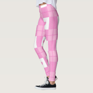Moderne Liebe Kariert rosa Herzenskollektion Leggings