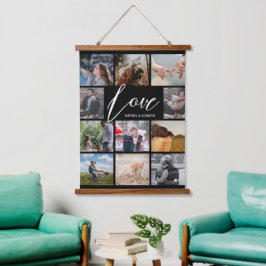 Moderne Liebe kundenspezifische Foto Collage Valen Wandteppich Mit Holzrahmen