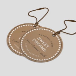Moderne Liebe Muster Packaging Hang Tags Beige Geschenkanhänger