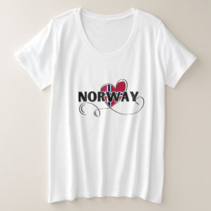 Moderne Liebe Norwegen Flaggenskandinavien Souveni Große Größe T-Shirt