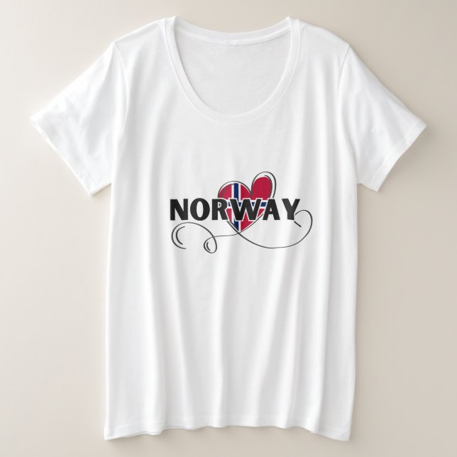 Moderne Liebe Norwegen Flaggenskandinavien Souveni Große Größe T-Shirt (Design vorne)