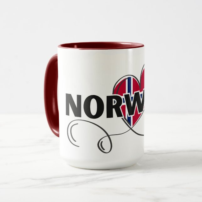 Moderne Liebe Norwegen Flaggenskandinavien Souveni Tasse (Vorderseite Links)