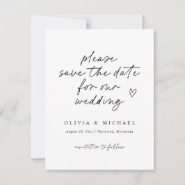 Moderne Liebe Note Handwriting Wedding Save the Da Date