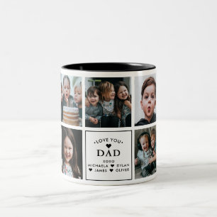 Moderne Liebe Papa/Daddy/Papi/Andere 9-Foto Zweifarbige Tasse