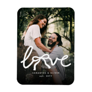 Moderne Liebe Pfeiltypografie Paar Benutzerdefinie Magnet
