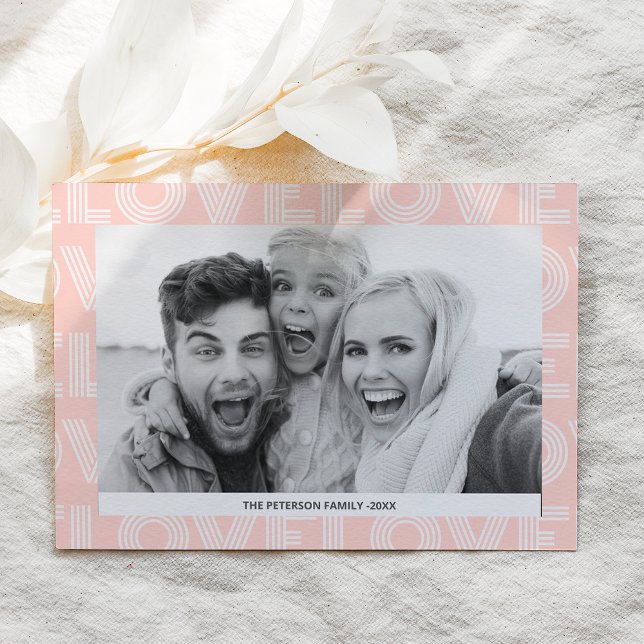 Moderne Liebe Rosa Foto Valentinstag Feiertagskarte (Von Creator hochgeladen)