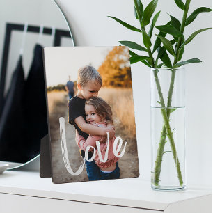 Moderne LIEBE Script Easel Foto Frameless Fotoplatte